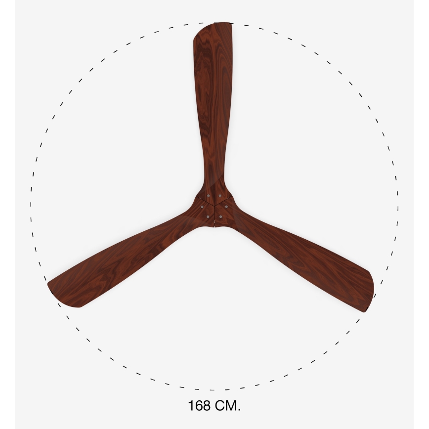 FARO 33464DC - Mennyezeti ventilátor LANTAU XL barna/matt króm átm. 168 cm + távirányítás