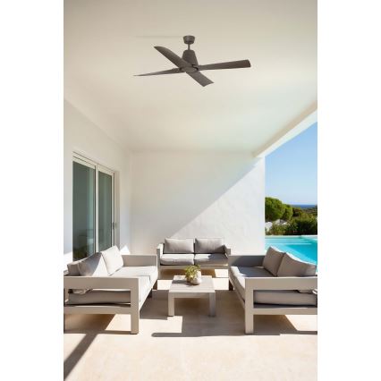 FARO 33490 - Mennyezeti ventilátor TYPHOON IP44 barna + távirányítás