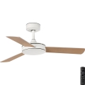 FARO 33603DC - Mennyezeti ventilátor MINI MALLORCA S barna/fehér á. 106 cm + távirányítás