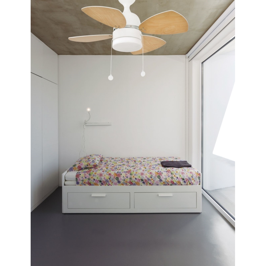 FARO 33704 - Mennyezeti ventilátor MEDITERRÁNEO 1xE14/8W/230V