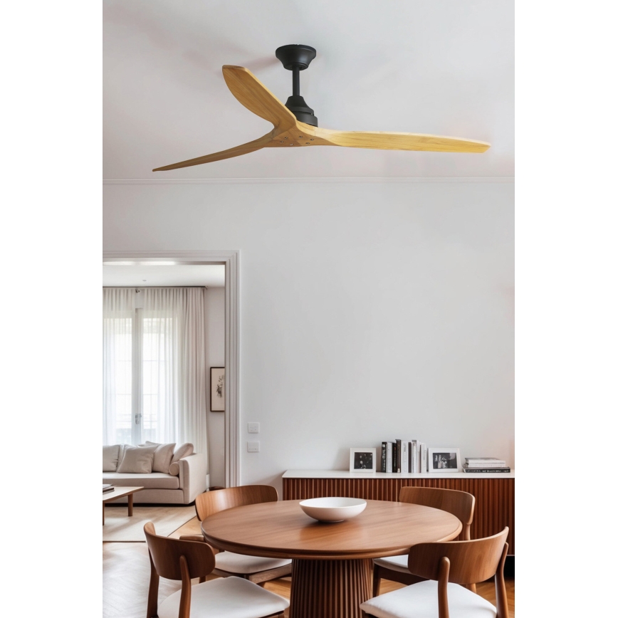 FARO 33718DC - ALO L mennyezeti ventilátor fa/fekete átmérő 152 cm + távirányító