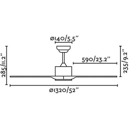 FARO 33750 - Mennyezeti ventilátor LUZON fehér