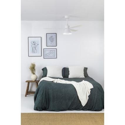 FARO 33760WT-22 - LED fényerőszabályozható mennyezeti ventilátor AMELIA L CONE LED/20W/230V 2700/3500/5000K fehér átmérő 132 cm Wi‑Fi Tuya + távirányító