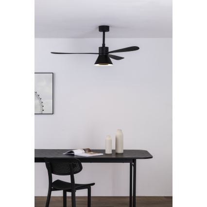 FARO 33761WT-23 - LED dimmelhető mennyezeti ventilátor AMELIA L CONE LED/20W/230V 2700/3500/5000K fekete átm. 132 cm Wi-Fi Tuya + távirányító