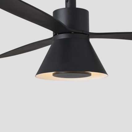 FARO 33761WT-23 - LED dimmelhető mennyezeti ventilátor AMELIA L CONE LED/20W/230V 2700/3500/5000K fekete átm. 132 cm Wi-Fi Tuya + távirányító