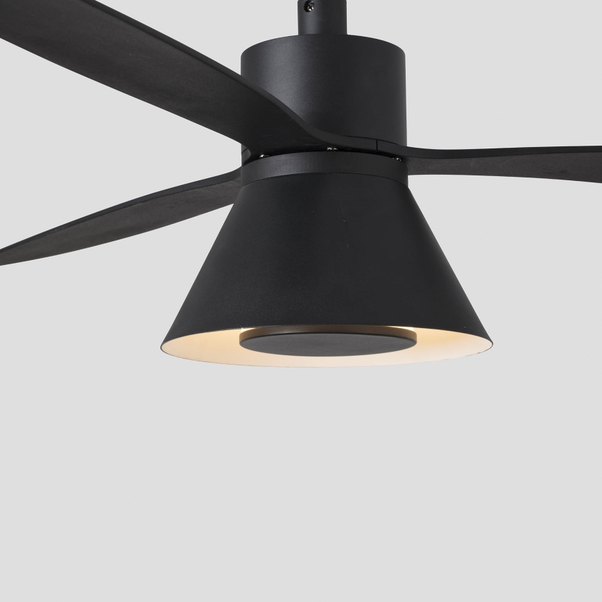 FARO 33761WT-23 - LED dimmelhető mennyezeti ventilátor AMELIA L CONE LED/20W/230V 2700/3500/5000K fekete átm. 132 cm Wi-Fi Tuya + távirányító