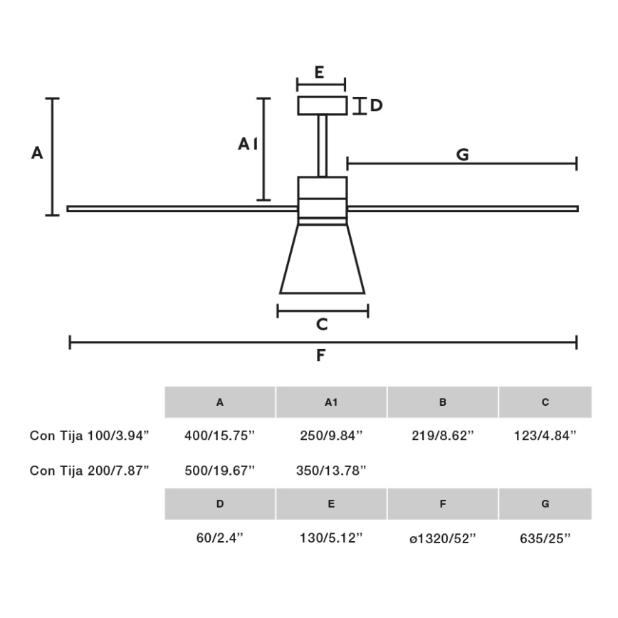 FARO 33761WT-23 - LED dimmelhető mennyezeti ventilátor AMELIA L CONE LED/20W/230V 2700/3500/5000K fekete átm. 132 cm Wi-Fi Tuya + távirányító
