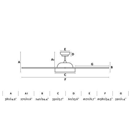 FARO 33780 - LED Mennyezeti ventilátor LEYTE LED/20W/230V