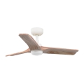 FARO 33805-1TW - Fényerőszabályozható LED mennyezeti ventilátor HEYWOOD, LED 10W/230V, 2700/3000/4000K, fa/fehér, átm. 90 cm + távirányító