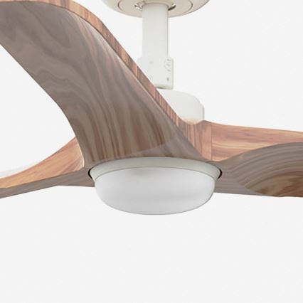 FARO 33805WT-1TW - LED fényerőszabályozható mennyezeti ventilátor HEYWOOD S LED/10W/230V 2700/3000/4000K fa/fehér átm. 90 cm Tuya Wi‑Fi + távirányító