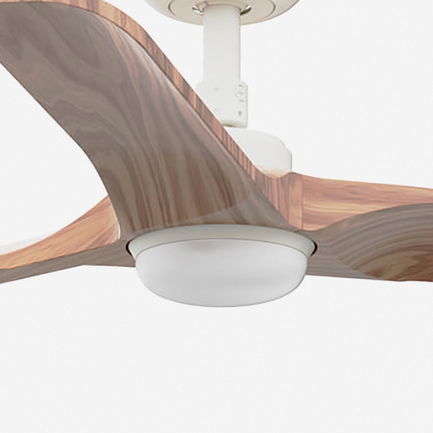 FARO 33805WT-1TW - LED fényerőszabályozható mennyezeti ventilátor HEYWOOD S LED/10W/230V 2700/3000/4000K fa/fehér átm. 90 cm Tuya Wi‑Fi + távirányító