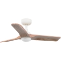 FARO 33805WT-1TW - LED fényerőszabályozható mennyezeti ventilátor HEYWOOD S LED/10W/230V 2700/3000/4000K fa/fehér átm. 90 cm Tuya Wi‑Fi + távirányító