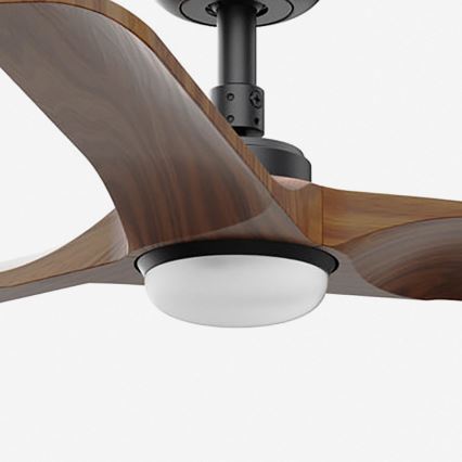 FARO 33806-1TW - LED fényerőszabályozható mennyezeti ventilátor HEYWOOD LED-del/10W/230V 2700/3000/4000K fa/fekete átmérő 90 cm + távirányító