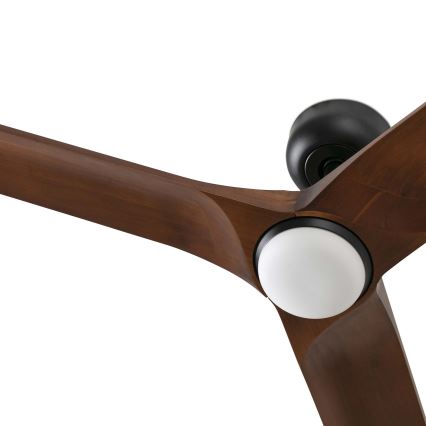 FARO 33806WT-1TW - LED dimmelhető mennyezeti ventilátor HEYWOOD S LED/10W/230V 2700/4000/6000K fa/fekete átm. 90 cm Wi-Fi Tuya + távirányító