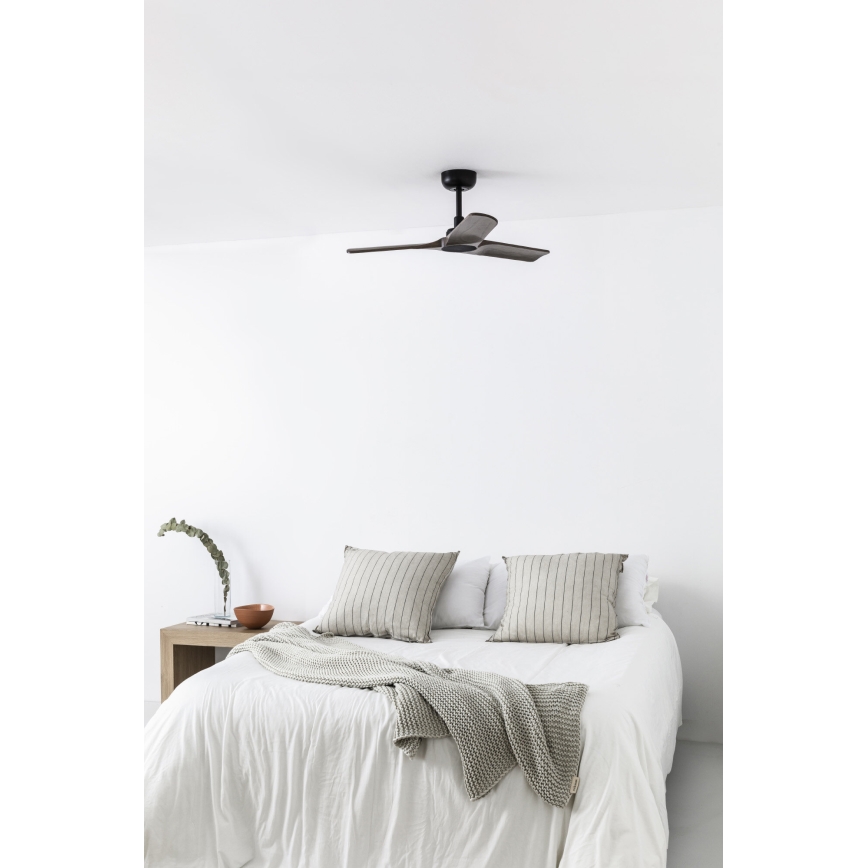 FARO 33806WT - HEYWOOD mennyezeti ventilátor fa/fekete, átmérő 90 cm Wi-Fi Tuya + távirányító