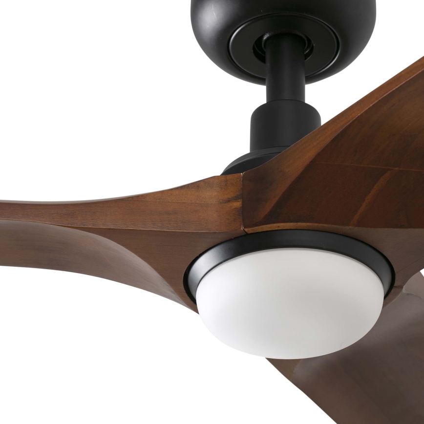 FARO 33806WT1S - LED fényerőszabályozható mennyezeti ventilátor HEYWOOD S LED/10W/230V 2700/3000/4000K átm. 90 cm fa/fekete Wi‑Fi Tuya + távirányító