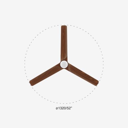 FARO 33809-1TW - HEYWOOD LED fényerőszabályozható ventilátor LED/10W/230V 2700/3000/4000K átmérő 132 cm + távirányító