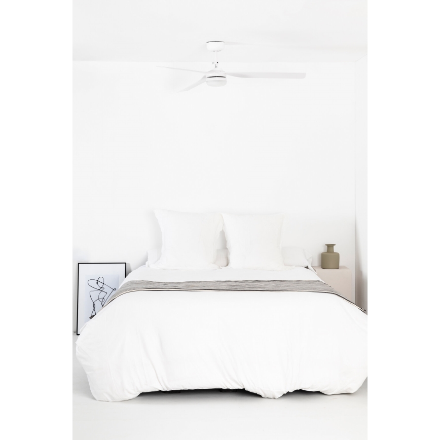 FARO 33814WT-20 - LED-fényerőszabályozható mennyezeti ventilátor PUNT M LED/18W/230V 2700/3000/4000K fehér átmérő 132 cm Wi-Fi Tuya + távirányító