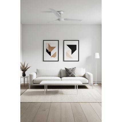 FARO 33814WT - Mennyezeti ventilátor PUNT M fehér átm. 132 cm Wi-Fi Tuya + távirányítás