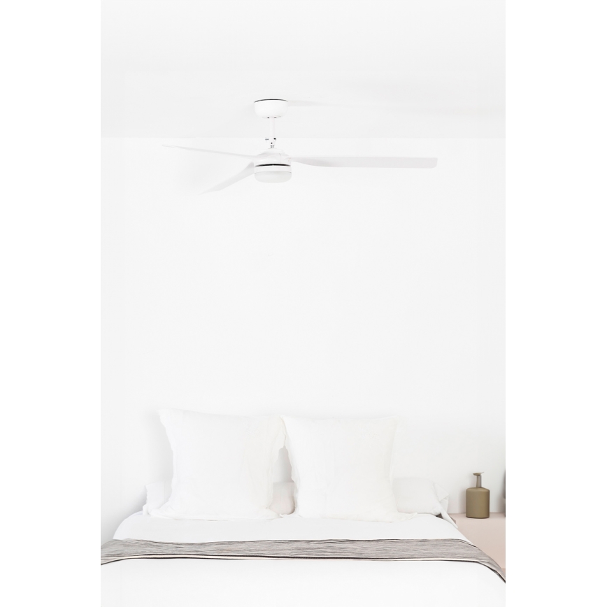 FARO 33814WT1S - LED fényerőszabályozható mennyezeti ventilátor PUNT M LED/18W/230V 2700/3000/4000K Ø132 cm fehér Wi-Fi Tuya + távirányító