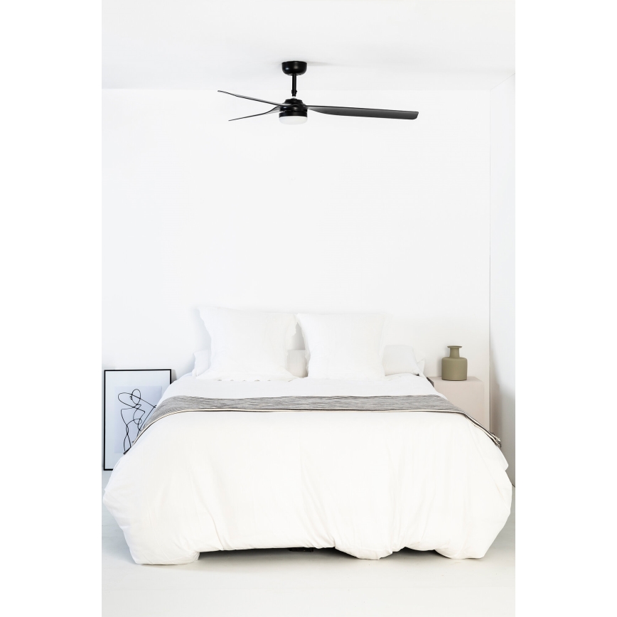 FARO 33815WT-21 - LED-fényerőszabályozható mennyezeti ventilátor PUNT M LED/18W/230V 2700/3000/4000K fekete átm. 132 cm Wi-Fi Tuya + távirányító