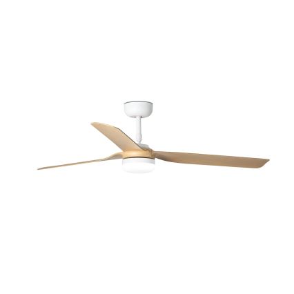 FARO 33816WT-20 - LED-fényerőszabályozható mennyezeti ventilátor PUNT M LED/18W/230V barna/fehér átmérő 132 cm Wi-Fi Tuya + távirányító