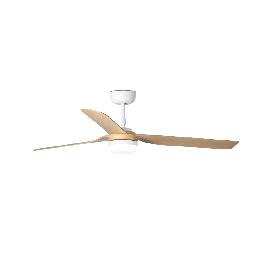 FARO 33816WT-20 - LED-fényerőszabályozható mennyezeti ventilátor PUNT M LED/18W/230V barna/fehér átmérő 132 cm Wi-Fi Tuya + távirányító