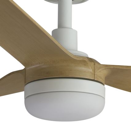FARO 33816WT-20 - LED-fényerőszabályozható mennyezeti ventilátor PUNT M LED/18W/230V barna/fehér átmérő 132 cm Wi-Fi Tuya + távirányító