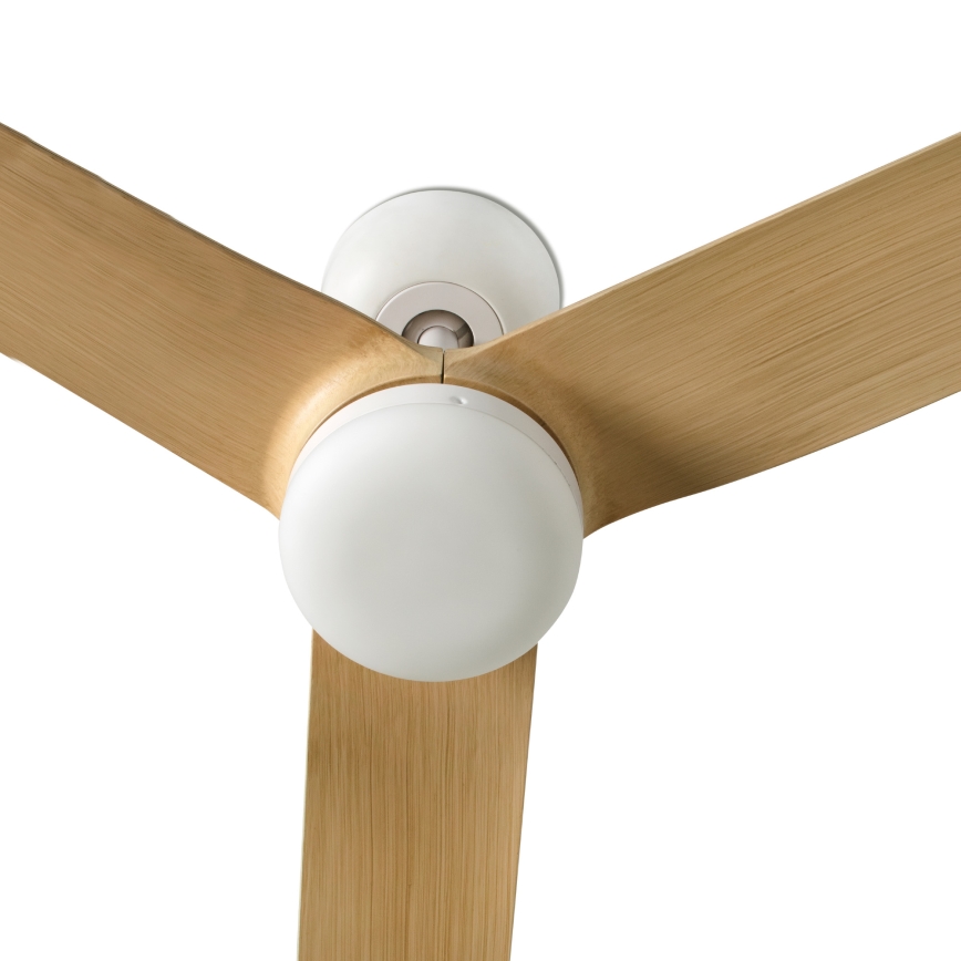 FARO 33816WT-20 - LED-fényerőszabályozható mennyezeti ventilátor PUNT M LED/18W/230V barna/fehér átmérő 132 cm Wi-Fi Tuya + távirányító