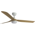 FARO 33816WT1S - LED fényerőszabályozható mennyezeti ventilátor PUNT M LED/18W/230V 2700/3000/4000K átm. 132 cm bézs/fehér Wi-Fi Tuya + távirányító