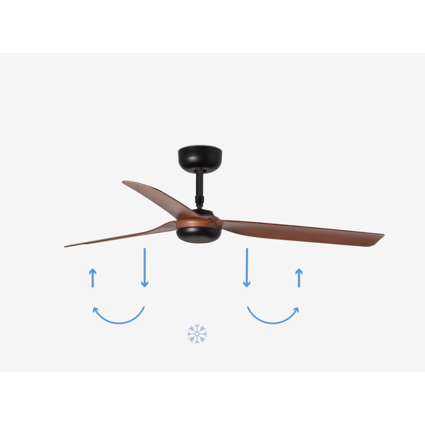FARO 33817 - Mennyezeti ventilátor PUNT barna/fekete á. 130 cm + távirányítás