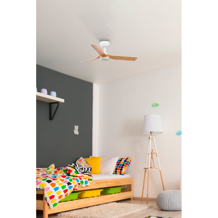 FARO 33821 - Mennyezeti ventilátor MINI PUNT S barna/fehér átm. 90 cm + távirányítás