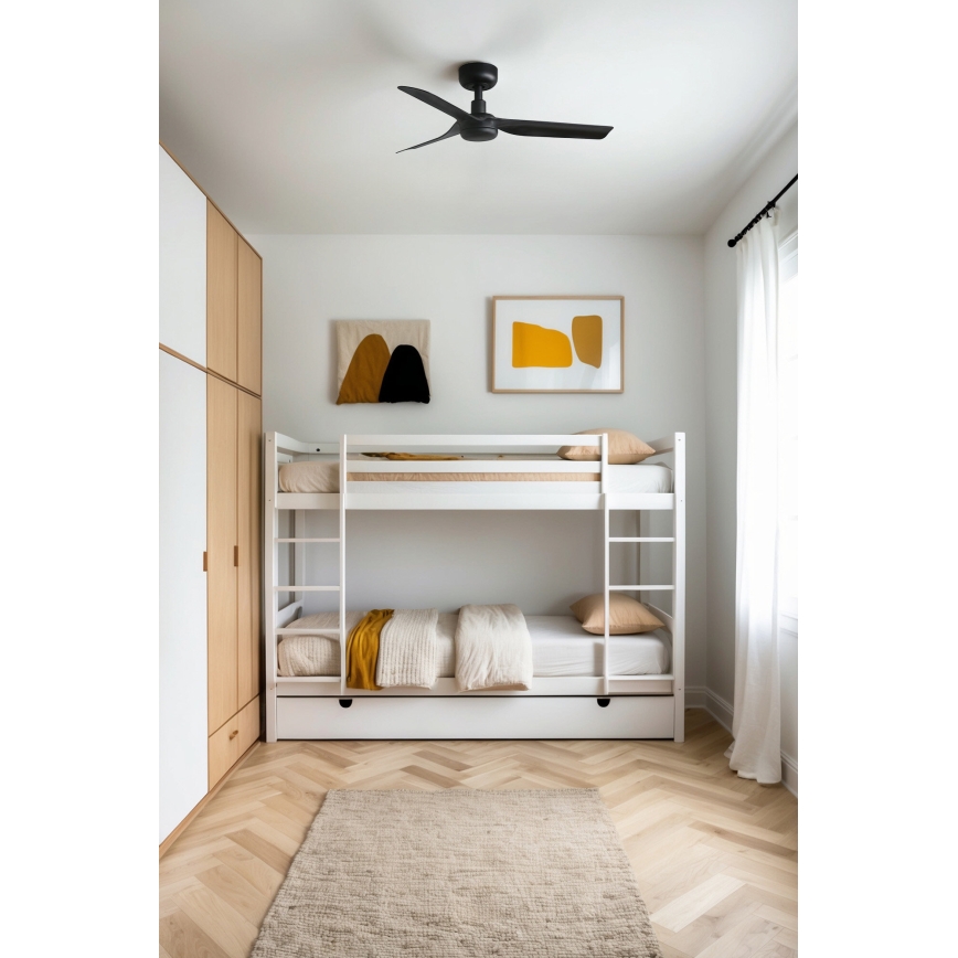 FARO 33822 - Mennyezeti ventilátor MINI PUNT S fekete átm. 90 cm + távirányítás