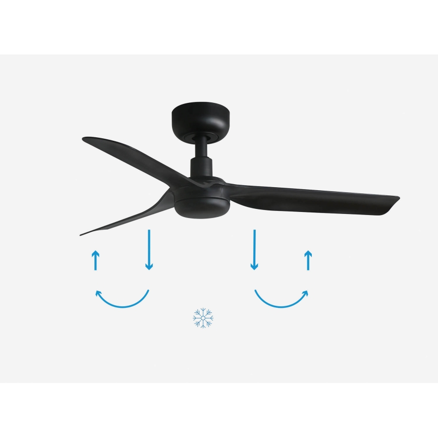 FARO 33822 - Mennyezeti ventilátor MINI PUNT S fekete átm. 90 cm + távirányítás