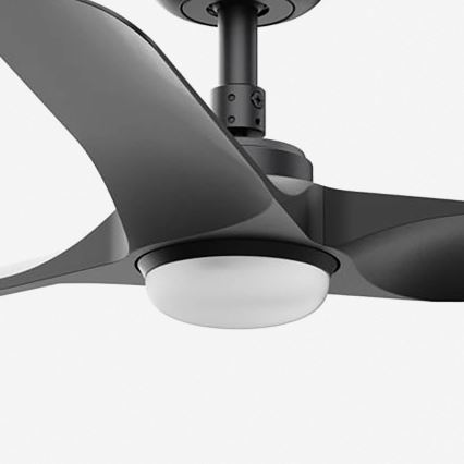 FARO 33825WT1S - dimmelhető LED mennyezeti ventilátor HEY S LED/10W/230V 2700/3000/4000K, átm. 90 cm, fekete, Tuya Wi‑Fi + távirányító