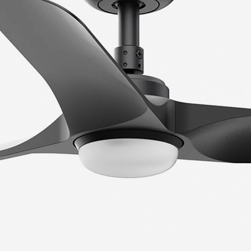 FARO 33825WT1S - dimmelhető LED mennyezeti ventilátor HEY S LED/10W/230V 2700/3000/4000K, átm. 90 cm, fekete, Tuya Wi‑Fi + távirányító