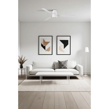 FARO 33828-1TW - LED dimmelhető mennyezeti ventilátor PUNT TUB M LED/18W/230V 2700/3000/4000K Ø 130 cm fehér + távirányító