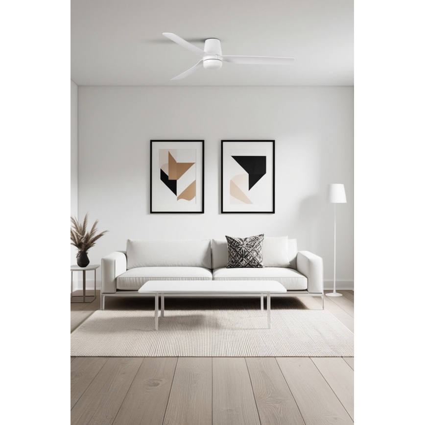 FARO 33828-1TW - LED dimmelhető mennyezeti ventilátor PUNT TUB M LED/18W/230V 2700/3000/4000K Ø 130 cm fehér + távirányító