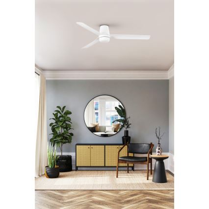 FARO 33828WT1S - Dimmelhető LED mennyezeti ventilátor PUNT TUB M LED/18W/230V 2700/3000/4000K átmérő 132 cm fehér Tuya Wi‑Fi + távirányító