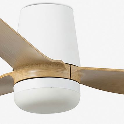 FARO 33829-1TW - LED dimmelhető mennyezeti ventilátor PUNT TUB M LED/18W/230V 2700/3000/4000K átm. 130 cm fehér/barna+ távirányító