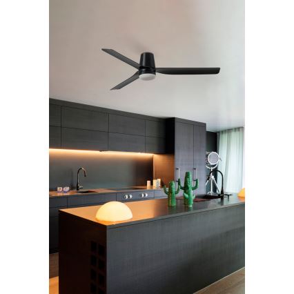 FARO 33829-1TW - LED dimmelhető mennyezeti ventilátor PUNT TUB M LED/18W/230V 2700/3000/4000K átm. 130 cm fehér/barna+ távirányító
