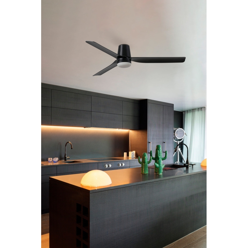 FARO 33829-1TW - LED dimmelhető mennyezeti ventilátor PUNT TUB M LED/18W/230V 2700/3000/4000K átm. 130 cm fehér/barna+ távirányító