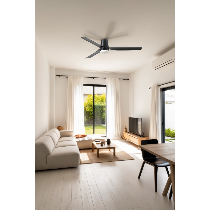 FARO 33830-1TW - LED Dimmelhető mennyezeti ventilátor PUNT TUB M LED/18W/230V 3000/4200/6500K átm. 130 cm fekete + távirányítás