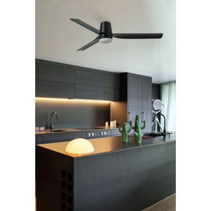 FARO 33830WT1S - LED dimmelhető mennyezeti ventilátor PUNT TUB M LED/18W/230V 2700/3000/4000K átm. 132 cm fekete Wi-Fi Tuya + távirányító