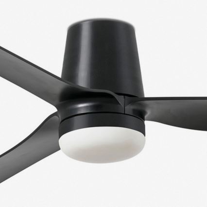 FARO 33830WT1S - LED dimmelhető mennyezeti ventilátor PUNT TUB M LED/18W/230V 2700/3000/4000K átm. 132 cm fekete Wi-Fi Tuya + távirányító