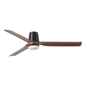 FARO 33831-1TW - LED dimmelhető mennyezeti ventilátor PUNT TUB M LED/18W/230V 2700/3000/4000K Ø 130 cm barna/fekete + távirányító