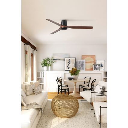 FARO 33831WT - Mennyezeti ventilátor PUNT TUB M barna/fekete átm. 132 cm Wi-Fi Tuya + távirányítás