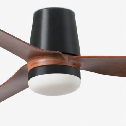 FARO 33831WT1S - Fényerőszabályozható LED mennyezeti ventilátor PUNT TUB M LED/18W/230V 2700/3000/4000K átm. 132 cm barna/fekete Tuya Wi‑Fi + távirányító