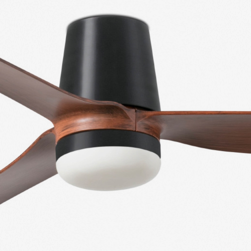 FARO 33831WT1S - Fényerőszabályozható LED mennyezeti ventilátor PUNT TUB M LED/18W/230V 2700/3000/4000K átm. 132 cm barna/fekete Tuya Wi‑Fi + távirányító