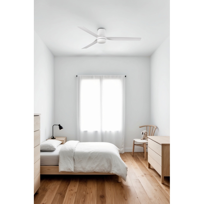 FARO 33832WT-1TW - LED Dimmelhető mennyezeti ventilátor MINI PUNT TUB S LED/10W/230V 2700/4000/6000K fehér átm. 90 cm Wi-Fi Tuya + távirányítás